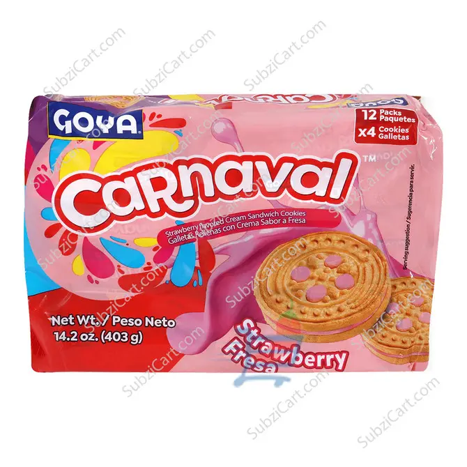 Goya Sandwich Cookies, Strawberry Fresa, 12 Pack