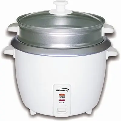 Brentwood 10-Cup Rice Cooker and Steamer, White