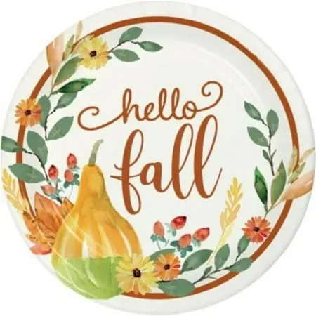 Creative Converting 359440 7 in. Giving Thanks Luncheon Paper Plate