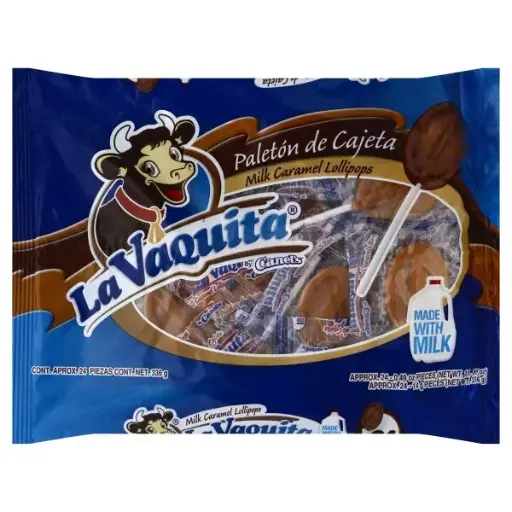 Canels Vaquita Milk Lollipop 24 Ct - Case - 12 Units