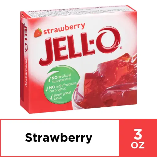Jell-O Strawberry Gelatin Dessert Mix 3 Oz Box