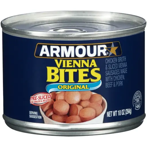 Armour Original Vienna Bites 10 Oz Can – Flavorful Ready-to-Eat Snack or Recipe Ingredient