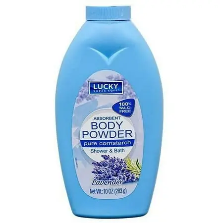 Lucky Super Soft Cornstarch Body Powder Lavender 10 Ounce