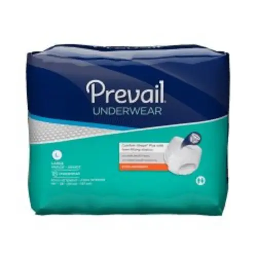 First Quality, Female Adult Absorbent Underwear Prevail Daily Underwear Pull on with Tear Away Seams Large Disposa, Pack of 18