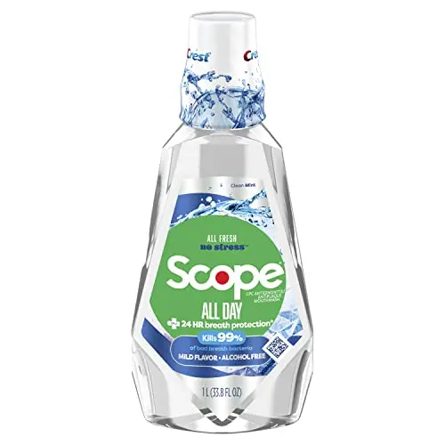 Crest Scope All Day Alcohol Free Mouthwash 1L